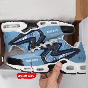 North Carolina Tar Heels Personalized Name Team Checkmark Logo Mix Colors Stitch Line Shoes Air Cushion Sneakers
