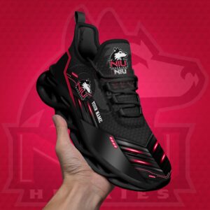 Northern Illinois Huskies Black Clunky Sneaker Custom Name, Max Soul Shoes, Sport Gifts For Fan