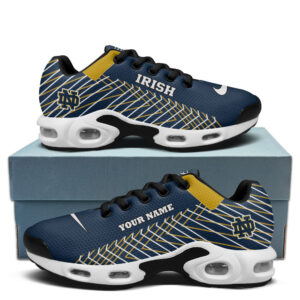 Notre Dame Fighting Irish Personalized Name Team Colors Jagged Lines Air Max Shoes Air Cushion Sneakers