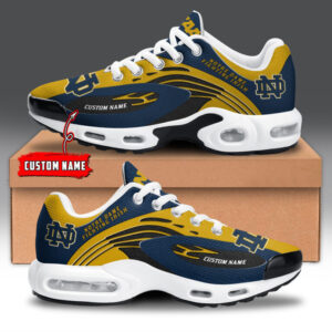Notre Dame Fighting Irish Personalized Name Team Logo Mix Colors Wave Line Shoes Air Cushion Sneakers