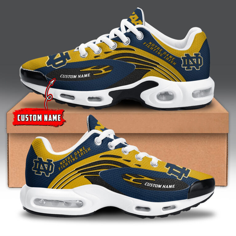 Notre Dame Fighting Irish Personalized Name Team Logo Mix Colors Wave Line Shoes Air Cushion Sneakers 1 Notre Dame Fighting Irish Personalized Name Team Logo Mix Colors Wave Line Shoes Air Cushion Sneakers