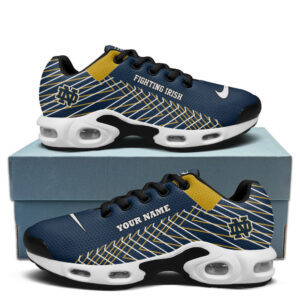 Notre Dame Personalized Name Team Colors Jagged Lines Shoes Air Cushion Sneakers
