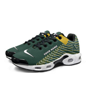 Oakland Athletics Personalized Name Team Colors Jagged Lines Air Max Shoes Air Cushion Sneakers