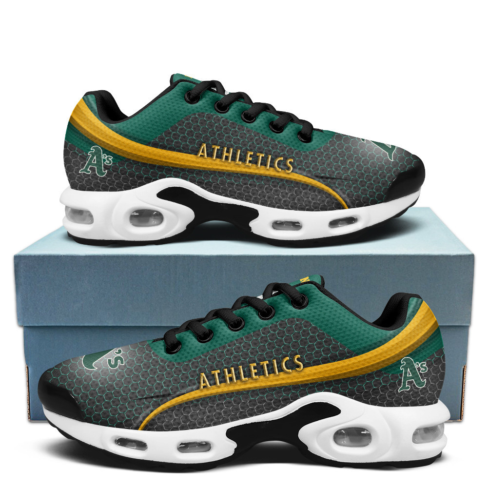 Oakland Athletics Personalized Name Team Colors Wave Line Beehive Pattern Air Max Shoes Air Cushion Sneakers 1 Oakland Athletics Personalized Name Team Colors Wave Line Beehive Pattern Air Max Shoes Air Cushion Sneakers