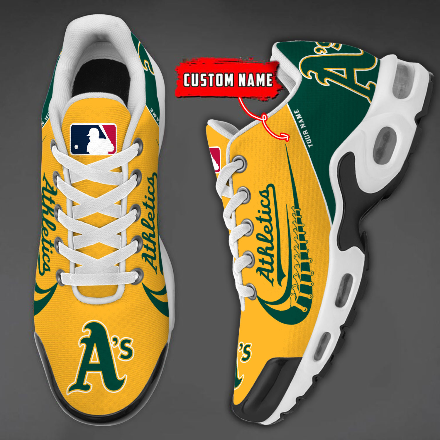 Oakland Athletics Team Logo Baseball God Wings Air Max Shoes Sneaker 1 Oakland Athletics Team Logo Baseball God Wings Air Max Shoes Sneaker