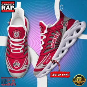 NCAA Ohio State Buckeyes Custom Name Air Max Shoes Air Cushion Sneakers