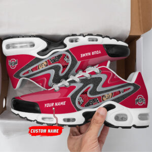 Ohio State Buckeyes Personalized Name Team Checkmark Logo Mix Colors Stitch Line Air Max Shoes Air Cushion Sneakers