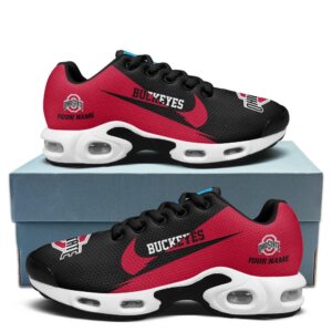 Ohio State Buckeyes Personalized Name Team Logo Wings Of God Pattern Shoes Air Cushion Sneakers