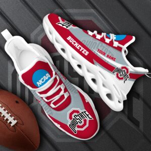 Ohio State Buckeyes White Max Soul Shoes 2025 Versions Custom Your Name, Sports Gift For Fan Ph019