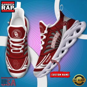 NCAA Oklahoma Sooners Custom Name Air Max Shoes Air Cushion Sneakers