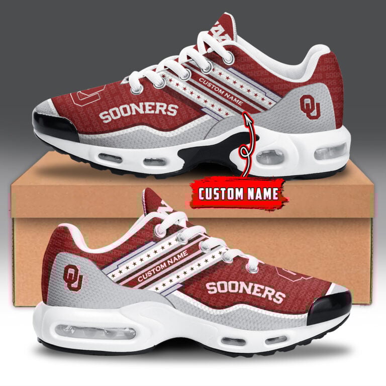 Oklahoma Sooners Personalized Name Team Logo Mix Colors Star Line Air Max Shoes Air Cushion Sneakers 1 Oklahoma Sooners Personalized Name Team Logo Mix Colors Star Line Air Max Shoes Air Cushion Sneakers