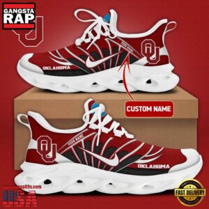 NCAA Oklahoma Sooners Team Logo Custom Name Air Max Shoes Air Cushion Sneakers