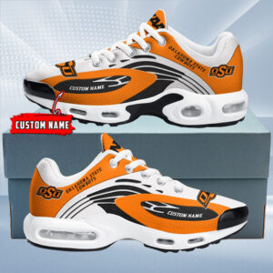 Oklahoma State Cowboys Personalized Name Team Logo Mix Colors Wave Line Air Max Shoes Air Cushion Sneakers