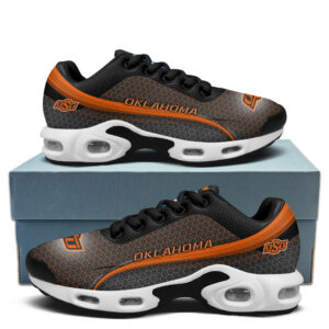 Oklahoma State Personalized Name Team Colors Wave Line Beehive Pattern Air Max Shoes Air Cushion Sneakers