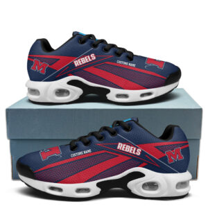 Ole Miss Rebels Personalized Name Team Colors Supersonic Line Pattern Air Max Shoes Air Cushion Sneakers