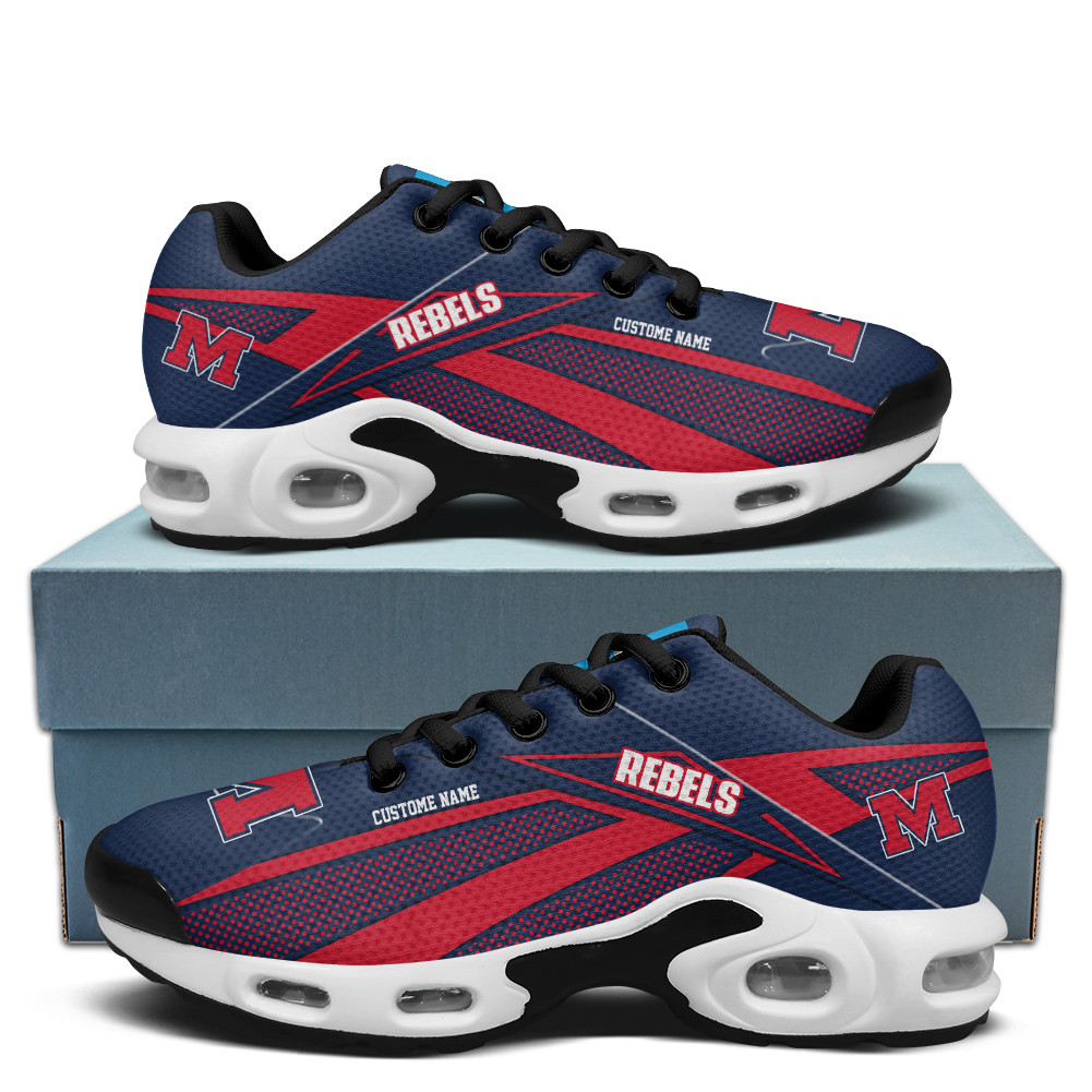 Ole Miss Rebels Personalized Name Team Colors Supersonic Line Pattern Air Max Shoes Air Cushion Sneakers 1 Ole Miss Rebels Personalized Name Team Colors Supersonic Line Pattern Air Max Shoes Air Cushion Sneakers