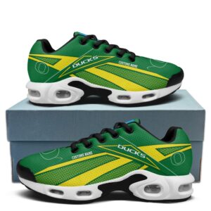 Oregon Ducks Personalized Name Team Colors Supersonic Line Pattern Air Max Shoes Air Cushion Sneakers