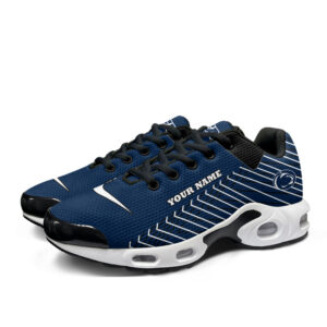 Penn State Nittany Lions Personalized Name Team Colors Jagged Lines Air Max Shoes Air Cushion Sneakers