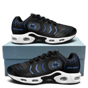 Penn State Personalized Name Team Colors Arrow Line Beehive Pattern Air Max Shoes Air Cushion Sneakers