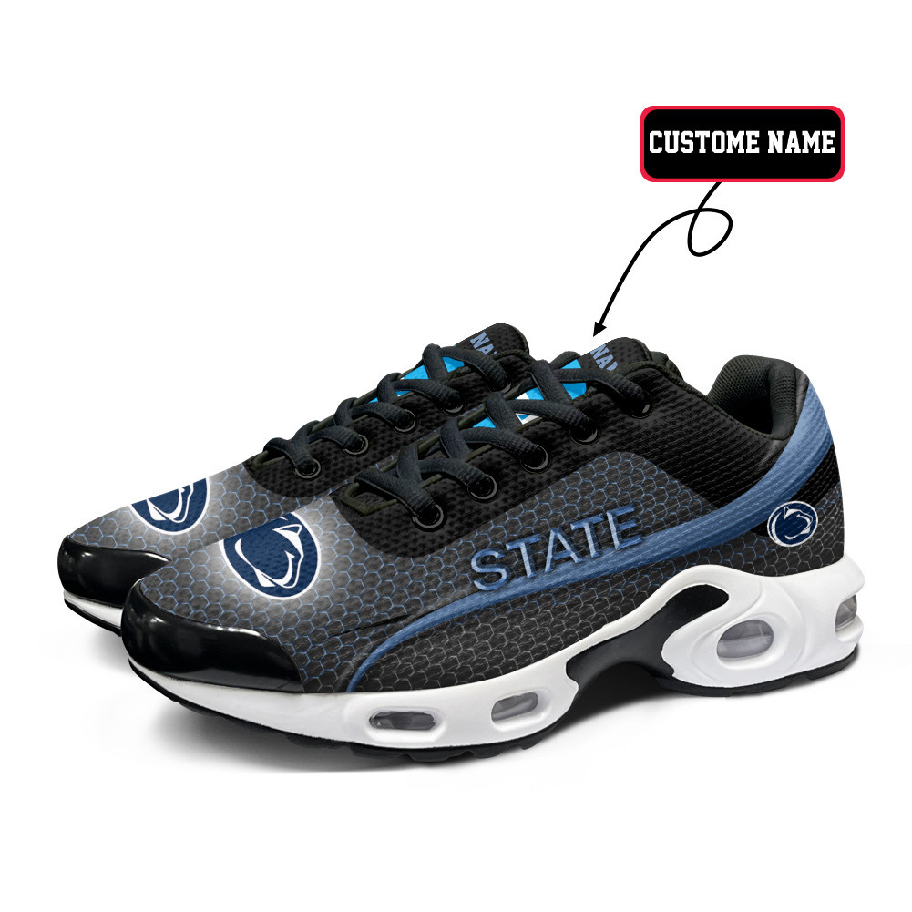Penn State Personalized Name Team Colors Wave Line Beehive Pattern Air Max Shoes Air Cushion Sneakers 1 Penn State Personalized Name Team Colors Wave Line Beehive Pattern Air Max Shoes Air Cushion Sneakers