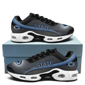 Penn State Personalized Name Team Colors Wave Line Beehive Pattern Air Max Shoes Air Cushion Sneakers