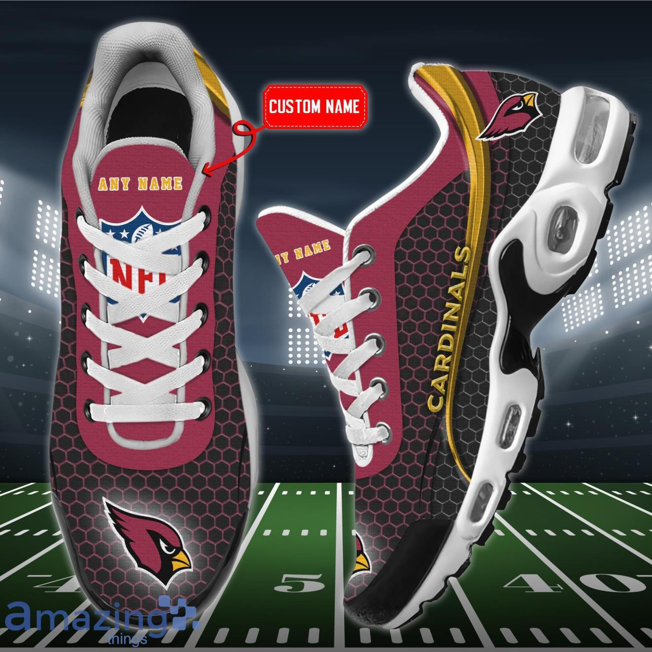 Personalized Arizona Cardinals Team Logo Hexagon Pattern Team Color Air Max Shoes Air Cushion Sneakers 1 Personalized Arizona Cardinals Team Logo Hexagon Pattern Team Color Air Max Shoes Air Cushion Sneakers