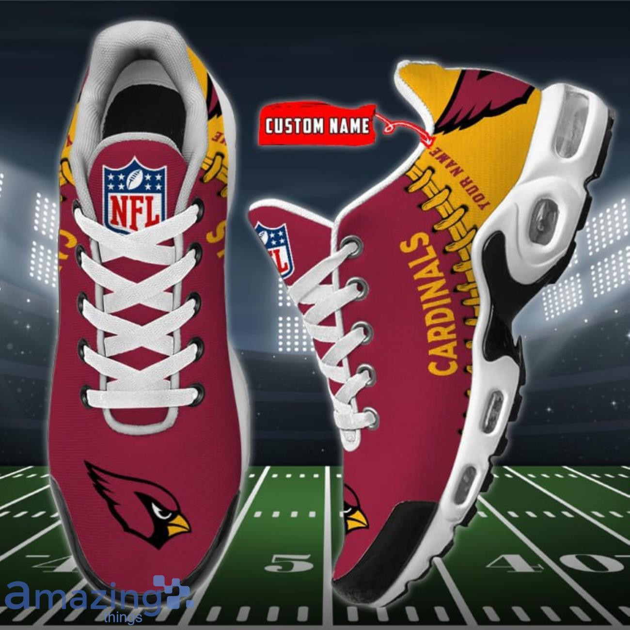 Personalized Arizona Cardinals Team Logo Rugby Ball Pattern Air Max Shoes Air Cushion Sneakers 1 Personalized Arizona Cardinals Team Logo Rugby Ball Pattern Air Max Shoes Air Cushion Sneakers