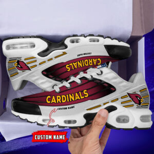 Personalized Arizona Cardinalsblack And Team Color Stripes White Air Max Shoes Air Cushion Sneakers