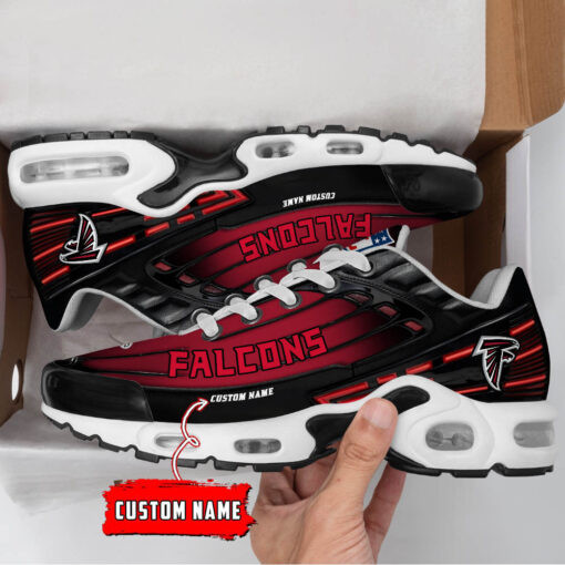 Personalized Atlanta Falcons Black And Team Color Stripes Black Air Max Shoes Air Cushion Sneakers 1 Personalized Atlanta Falcons Black And Team Color Stripes Black Air Max Shoes Air Cushion Sneakers
