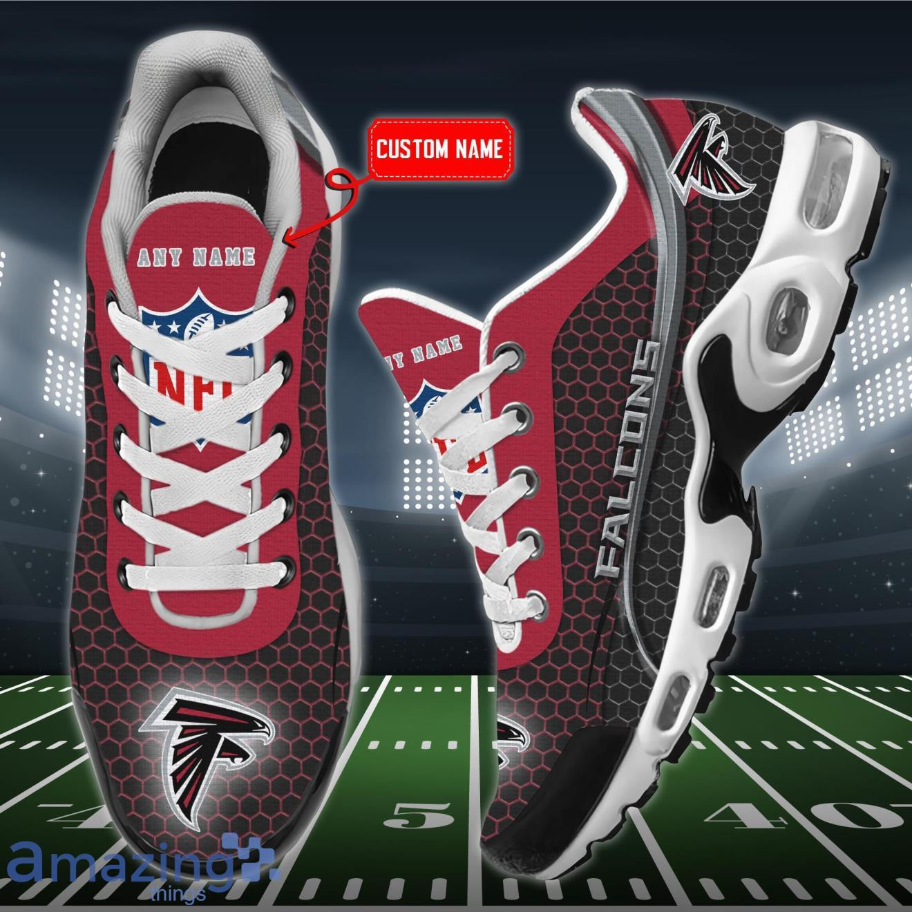 Personalized Atlanta Falcons Team Logo Hexagon Pattern Team Color Shoes Air Cushion Sneakers 1 Personalized Atlanta Falcons Team Logo Hexagon Pattern Team Color Shoes Air Cushion Sneakers