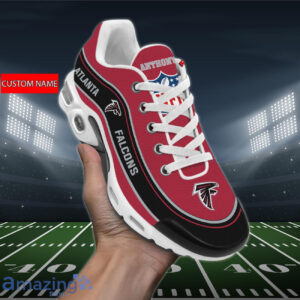 Personalized Atlanta Falcons Team Logo Team Name On Black Shoes Air Cushion Sneakers