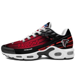 Personalized Atlanta Falconsblack And Team Color Stripes Black Air Max Shoes Air Cushion Sneakers