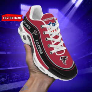 Personalized Atlanta Falconsteam Logo Team Name On Black Air Max Shoes Air Cushion Sneakers