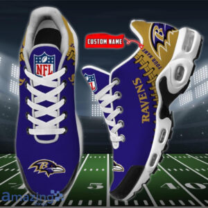 Personalized Baltimore Ravens Team Logo Rugby Ball Pattern Air Max Shoes Air Cushion Sneakers