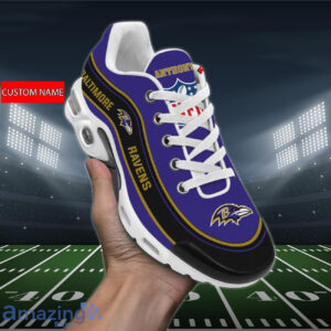 Personalized Baltimore Ravensteam Logo Team Name On Black Air Max Shoes Air Cushion Sneakers