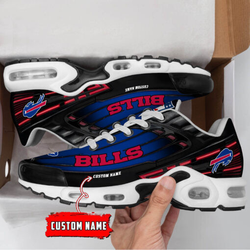 Personalized Buffalo Bills Black And Team Color Stripes Black Shoes Air Cushion Sneakers 1 Personalized Buffalo Bills Black And Team Color Stripes Black Shoes Air Cushion Sneakers