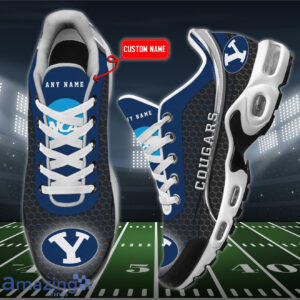 Personalized Byu Cougars Team Logo Hexagon Pattern Team Color Air Max Shoes Air Cushion Sneakers