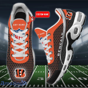 Personalized Cincinnati Bengals Team Logo Hexagon Pattern Team Color Shoes Air Cushion Sneakers