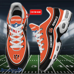 Personalized Cincinnati Bengals Team Logo Team Name On Black Air Max Shoes Air Cushion Sneakers