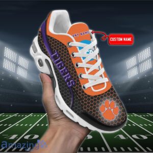Personalized Clemson Tigers Team Logo Hexagon Pattern Team Color Air Max Shoes Air Cushion Sneakers