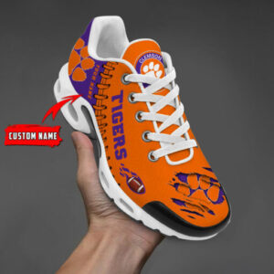 Personalized Clemson Tigers Team Logo Pattern Air Max Shoes Air Cushion Sneakers
