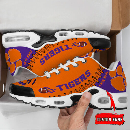 Personalized Clemson Tigers Team Logo Rugby Ball Pattern Shoes Air Cushion Sneakers 1 Personalized Clemson Tigers Team Logo Rugby Ball Pattern Shoes Air Cushion Sneakers