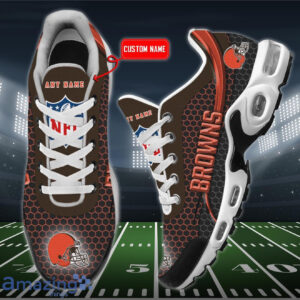 Personalized Cleveland Browns Team Logo Hexagon Pattern Team Color Shoes Air Cushion Sneakers