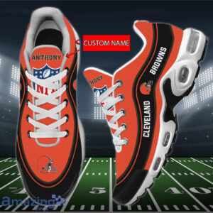 Personalized Cleveland Browns Team Logo Team Name On Black Air Max Shoes Air Cushion Sneakers