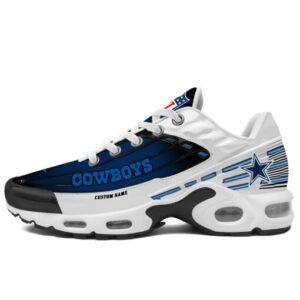 Personalized Dallas Cowboysblack And Team Color Stripes White Air Max Shoes Air Cushion Sneakers