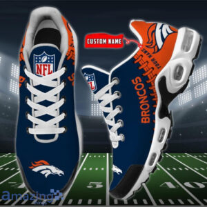 Personalized Denver Broncos Team Logo Rugby Ball Pattern Shoes Air Cushion Sneakers