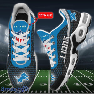 Personalized Detroit Lions Team Logo Hexagon Pattern Team Color Air Max Shoes Air Cushion Sneakers