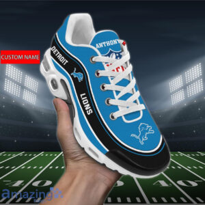 Personalized Detroit Lionsteam Logo Team Name On Black Air Max Shoes Air Cushion Sneakers