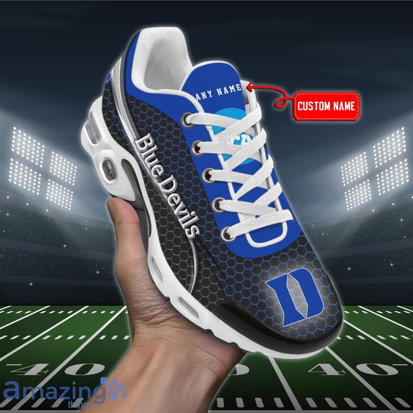 Personalized Duke Blue Devils Team Logo Hexagon Pattern Team Color Air Max Shoes Air Cushion Sneakers 1 Personalized Duke Blue Devils Team Logo Hexagon Pattern Team Color Air Max Shoes Air Cushion Sneakers