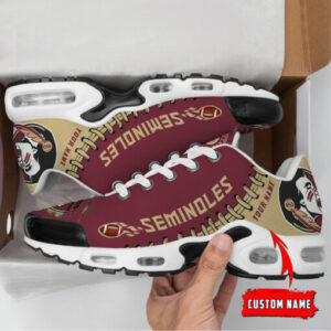 Personalized Florida State Seminoles Team Logo Rugby Ball Pattern Air Max Shoes Air Cushion Sneakers